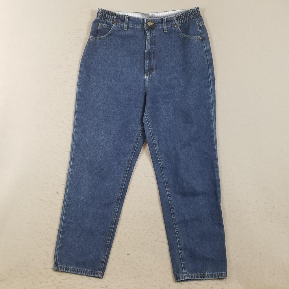 Vintage L.L. Bean Jeans Womens 16R 34x30 Blue Tapered Comfort Waist Made USA